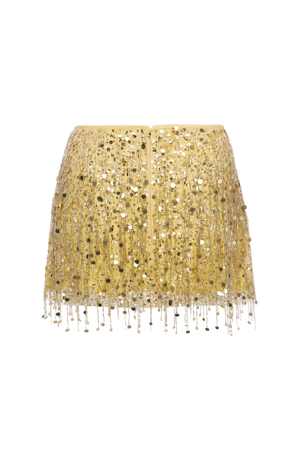 Yasmin Hand Beaded Gold Mini Skirt