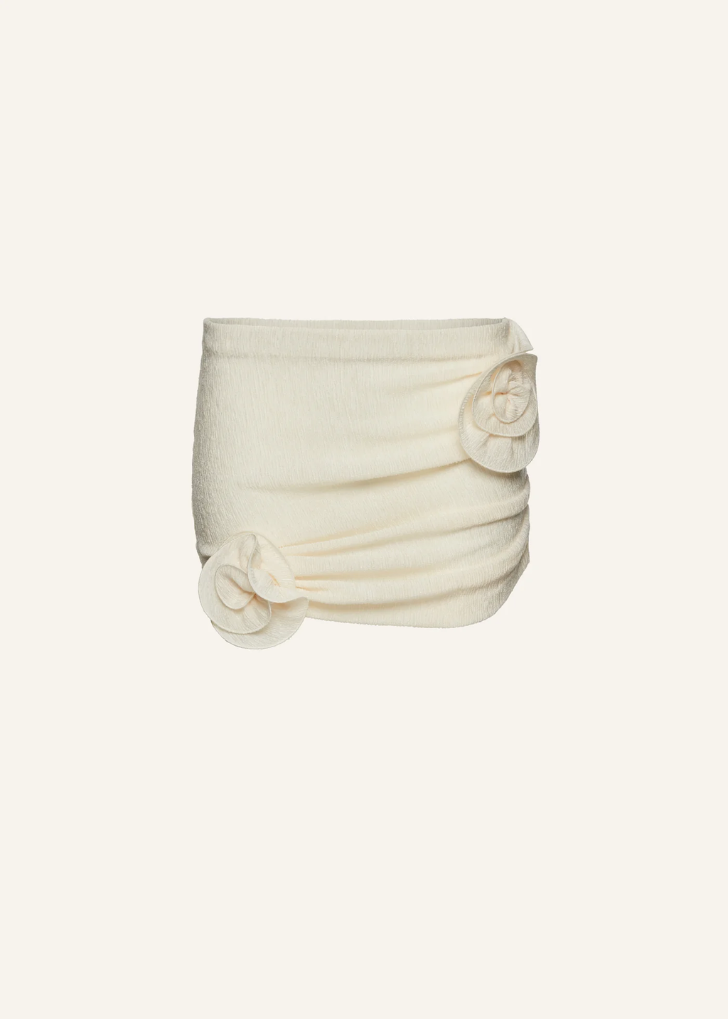 Crepe Rose Mini Cream Skirt