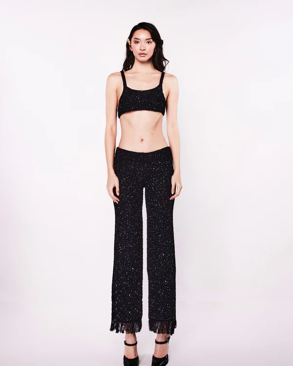 Grace Sequinned Black Pants