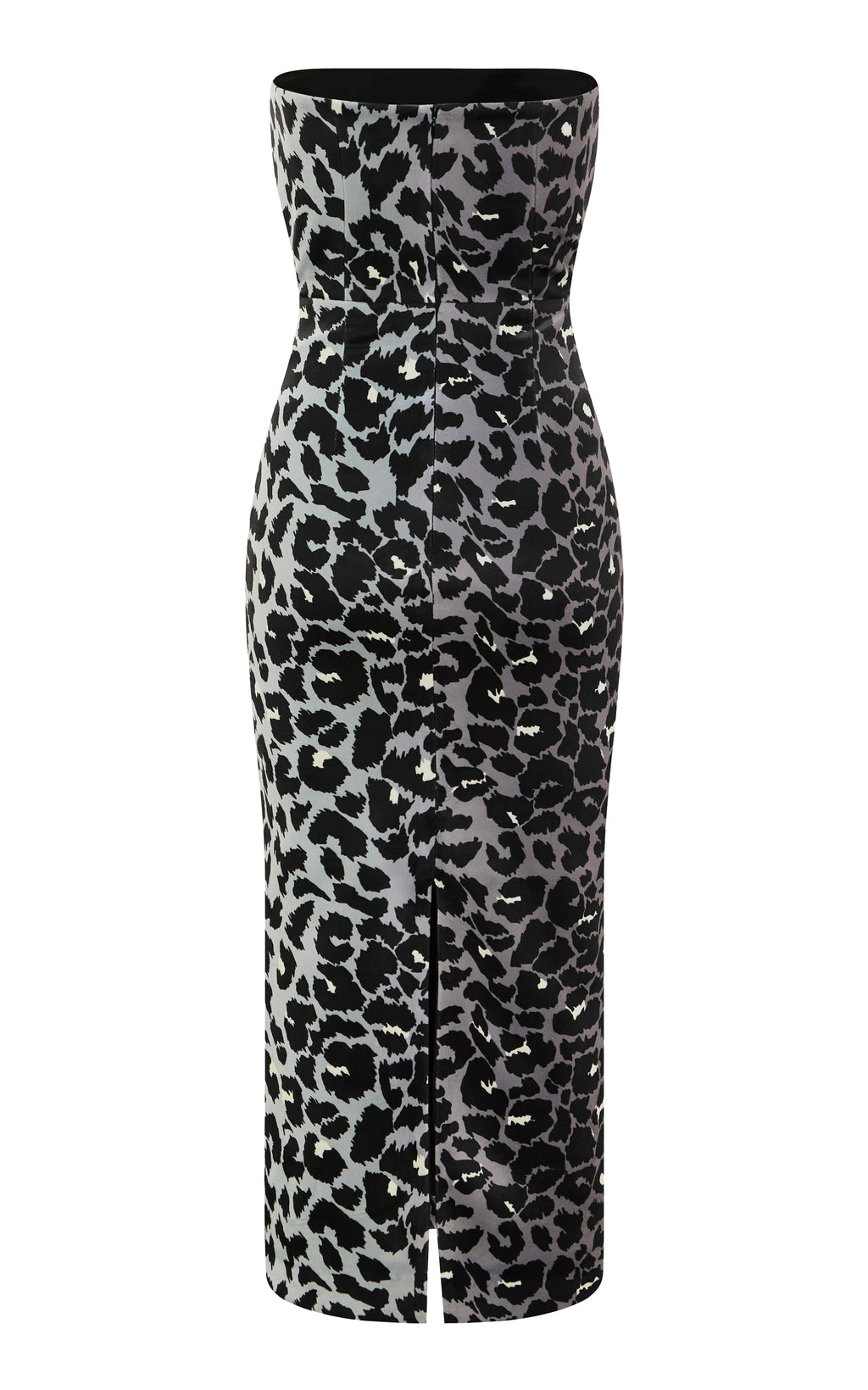 Strapless Velvet Silver Leopard Dress