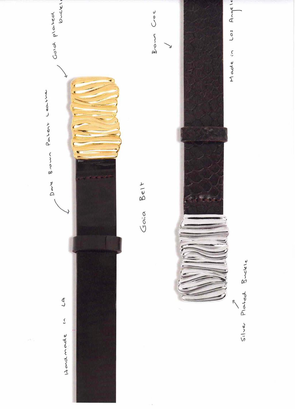 Gaia Brown Patent Belt