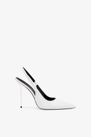 Lidia Patent White Slingback