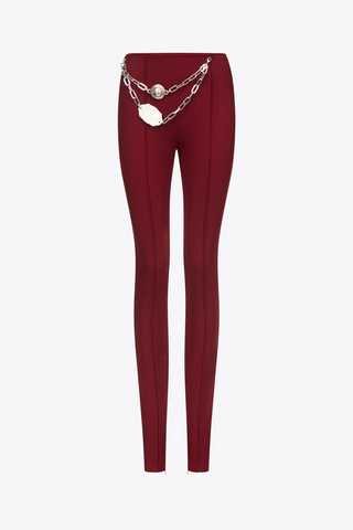 Chain Plate Belt Burgundy Legging