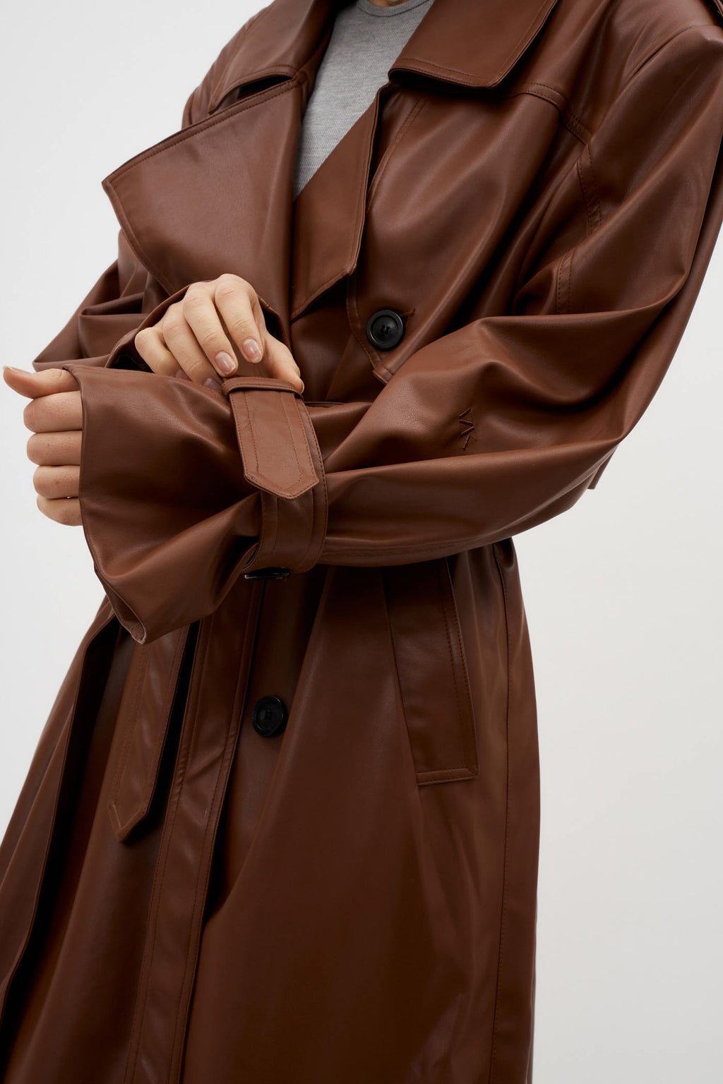 Izk Long Trench Maroon Coat - Désordre Boutique