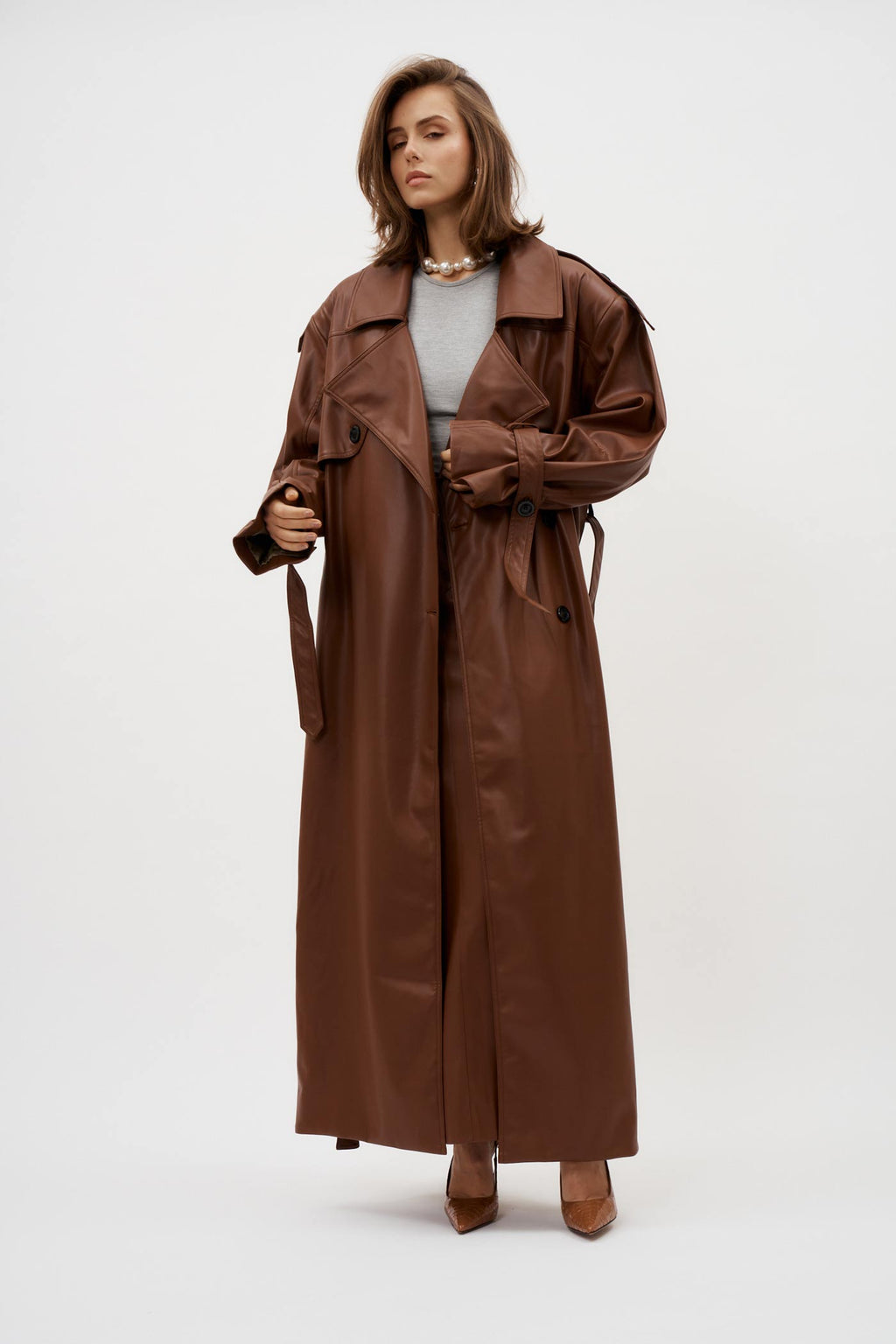 Izk Long Trench Maroon Coat - Désordre Boutique