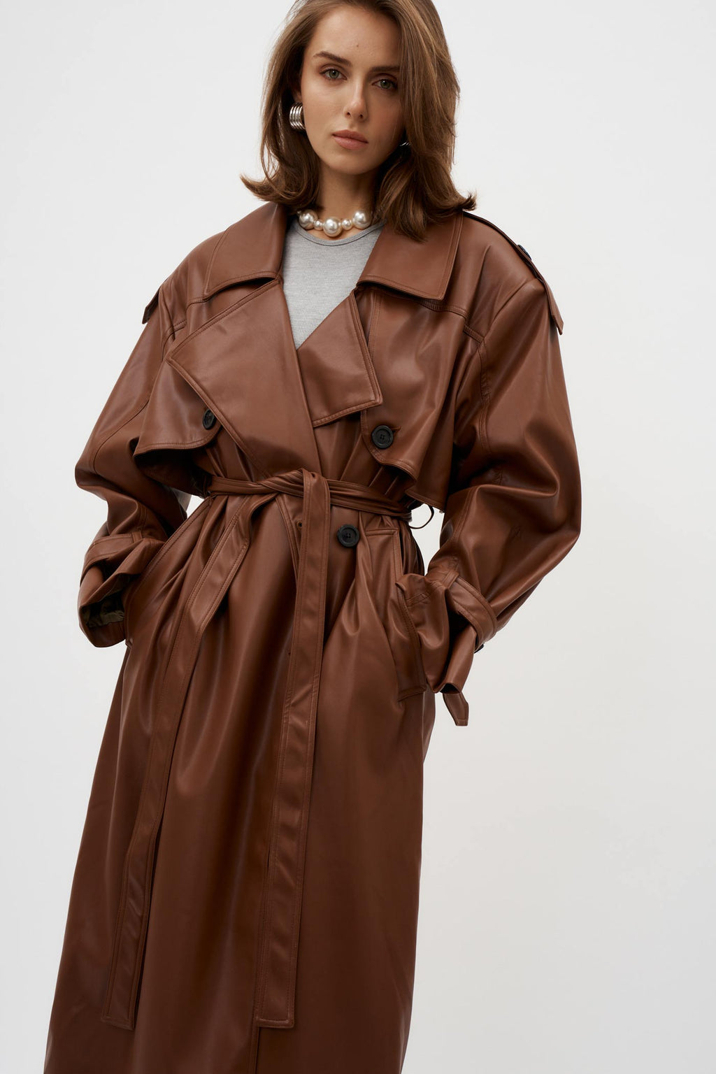 Izk Long Trench Maroon Coat - Désordre Boutique