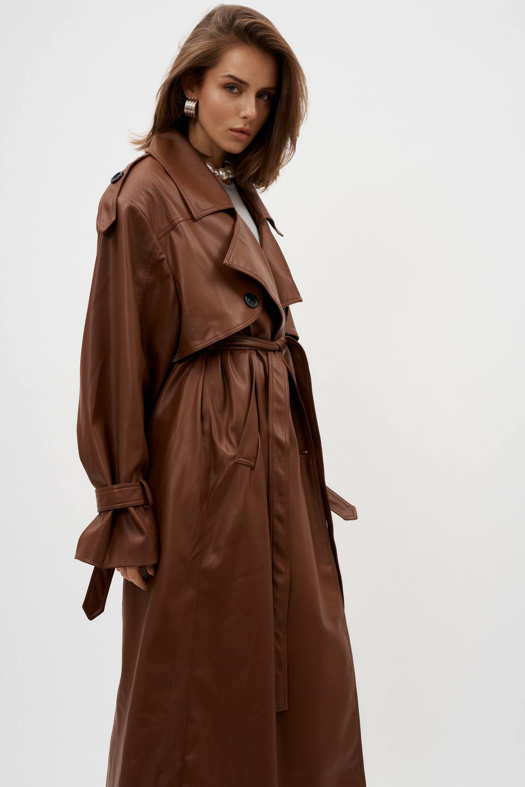 Izk Long Trench Maroon Coat - Désordre Boutique