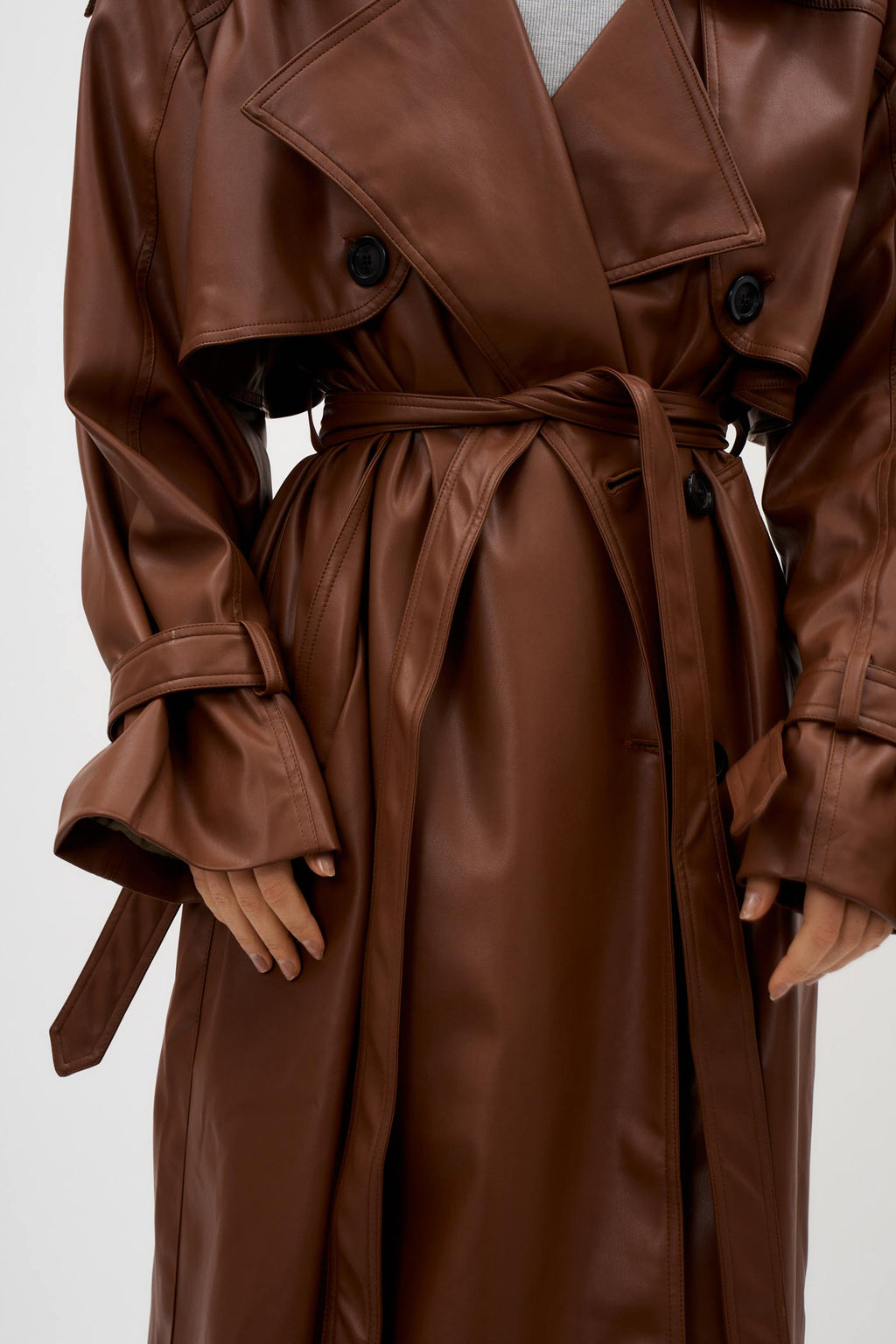 Izk Long Trench Maroon Coat - Désordre Boutique