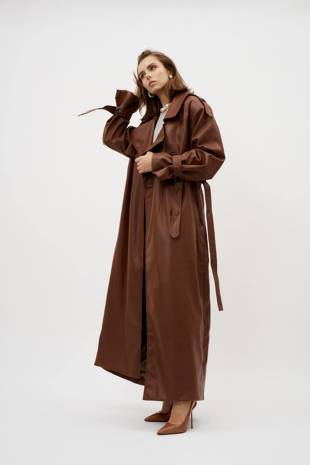 Izk Long Trench Maroon Coat - Désordre Boutique