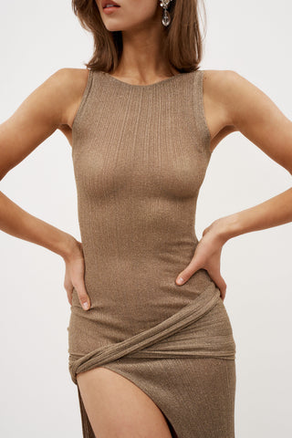 Kei Dark Tan Dress - Désordre Boutique