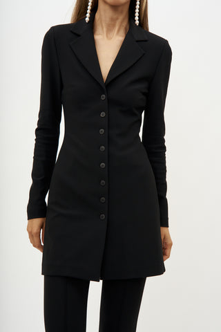 Knit Buttoned Black Peacoat - Désordre Boutique