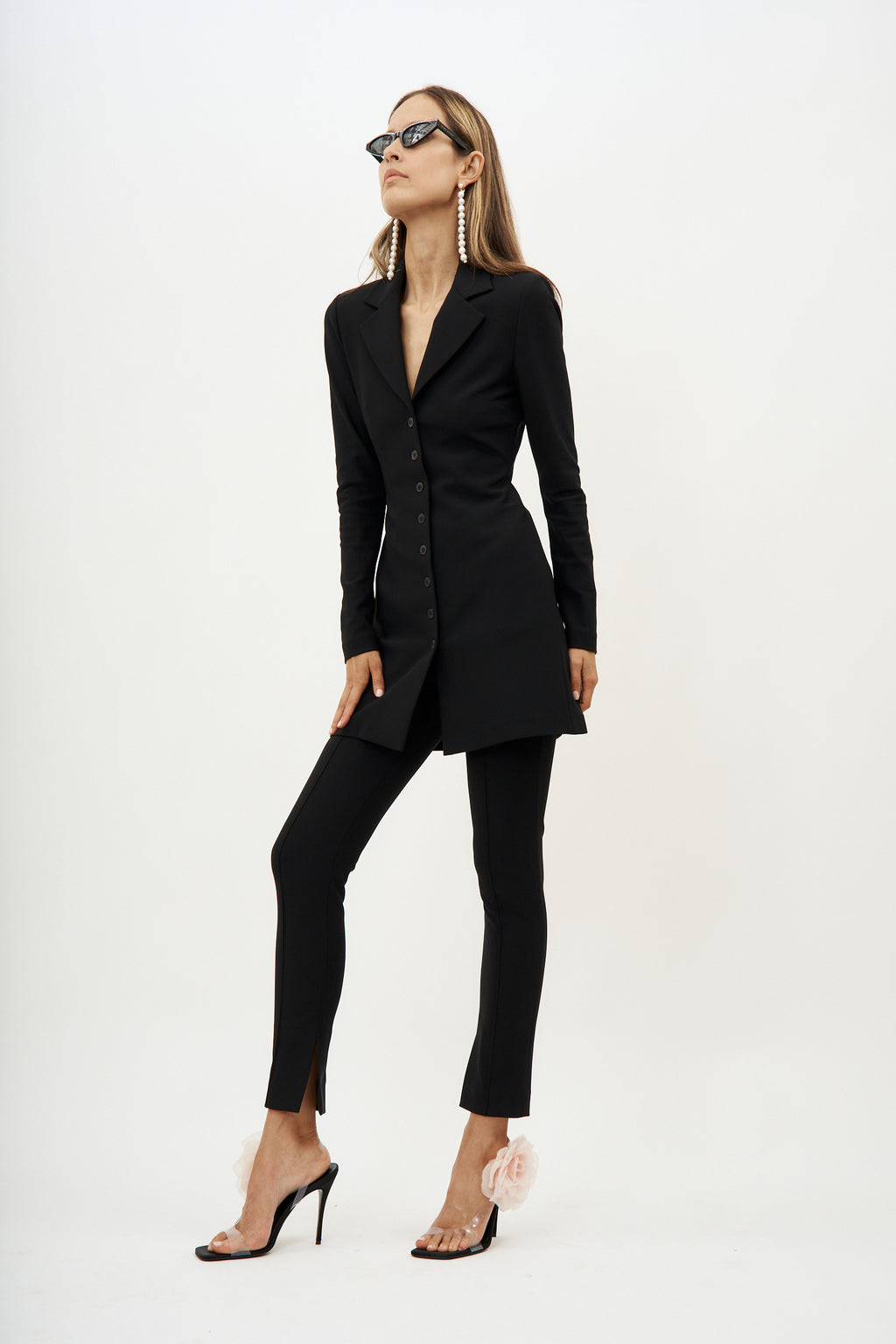 Knit Buttoned Black Peacoat - Désordre Boutique