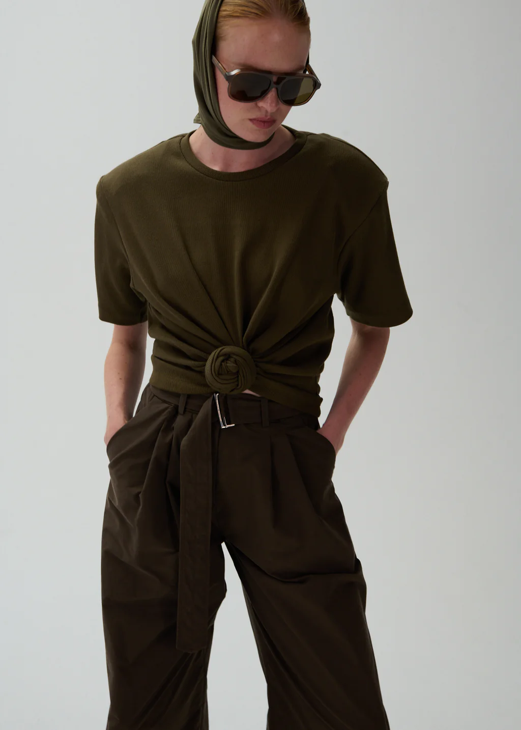 Knotted Khaki T-Shirt - Désordre Boutique