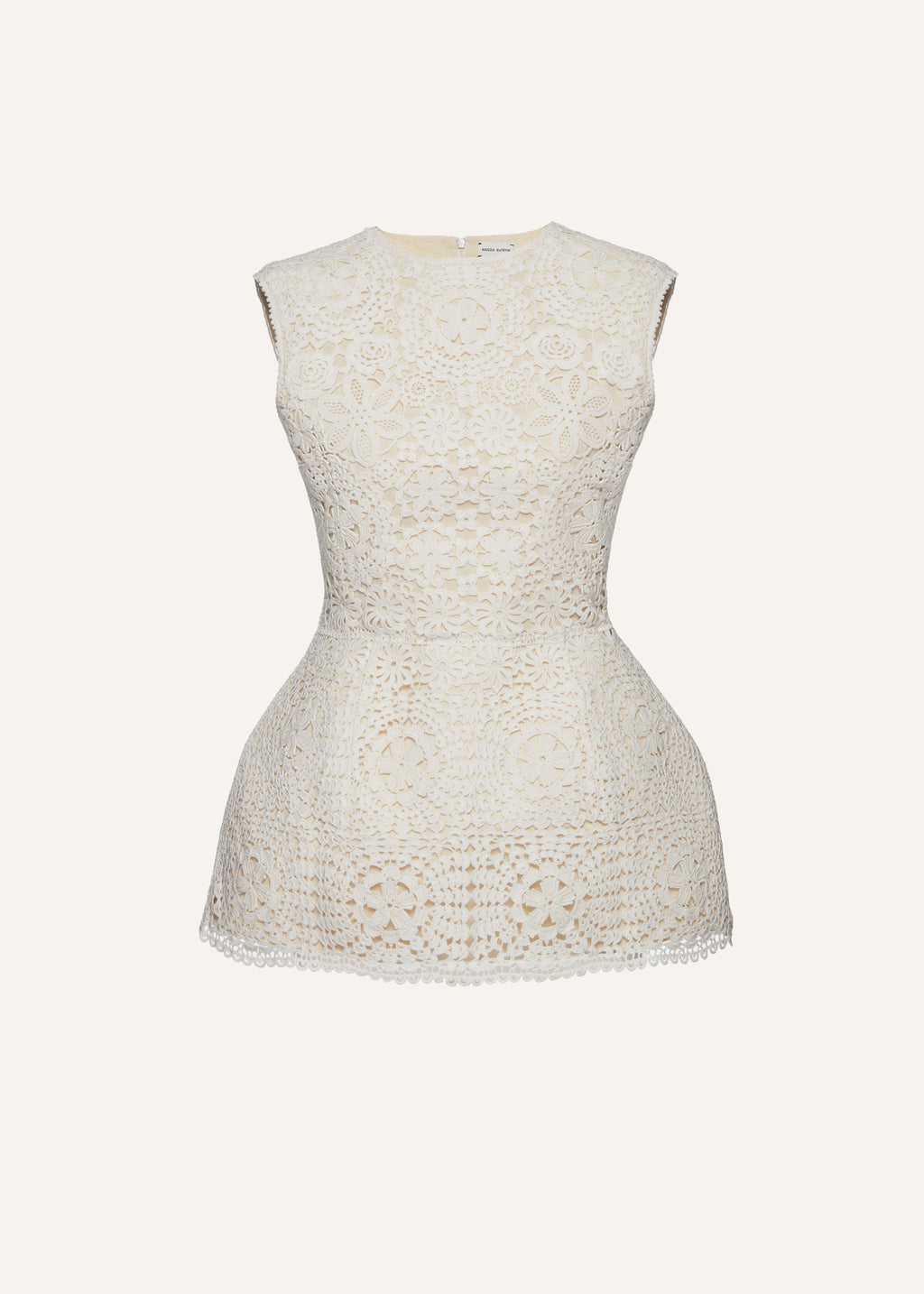 Lace High Neck Mini Cream Dress - Désordre Boutique