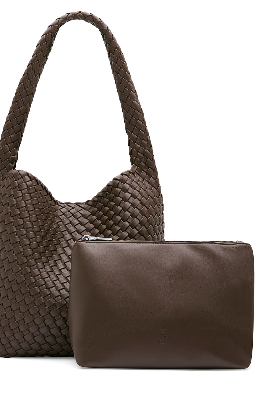 20.58 Brown Recycled Alt-Leather Woven Large Tote