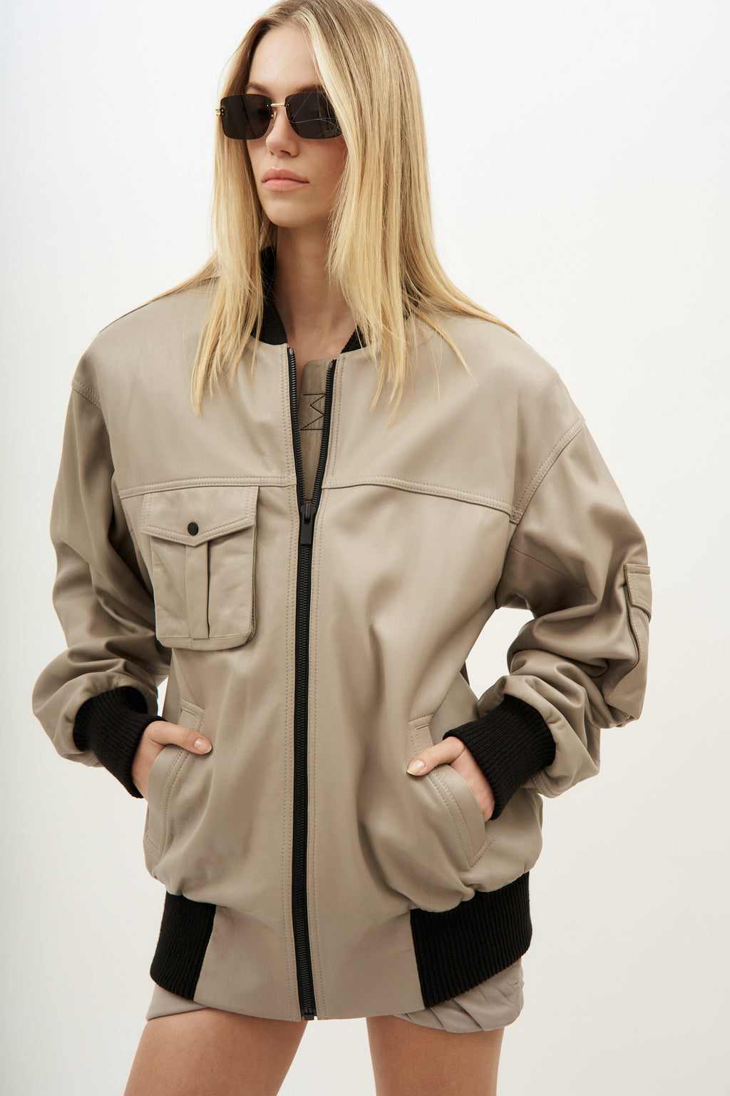 Le Mans Beige Leather Jacket - Désordre Boutique