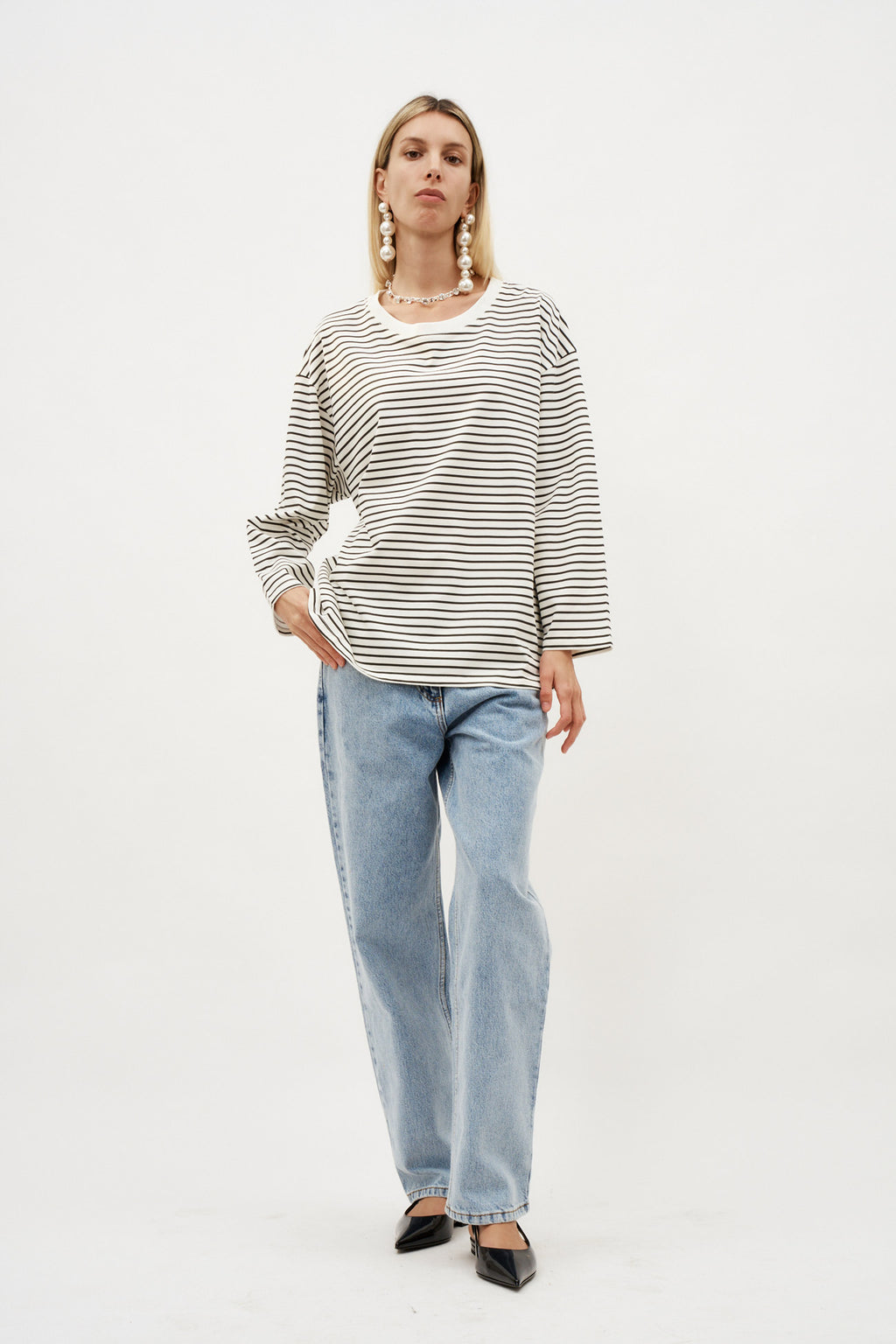 Le Marin Striped Off White Blue T-Shirt - Désordre Boutique