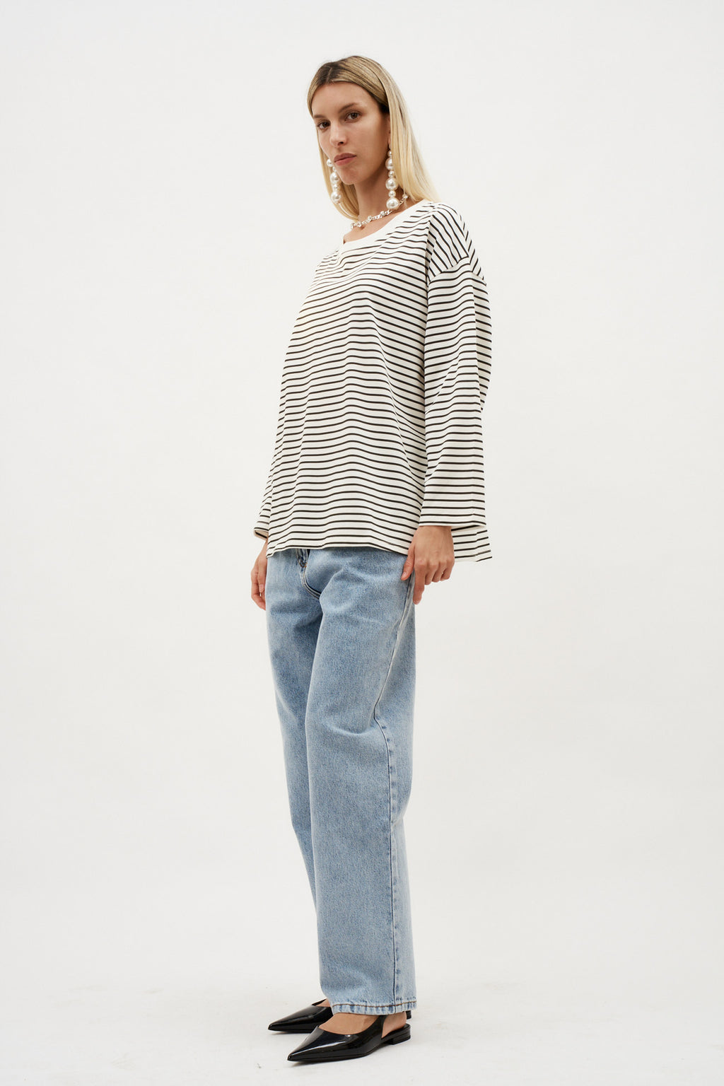 Le Marin Striped Off White Blue T-Shirt - Désordre Boutique