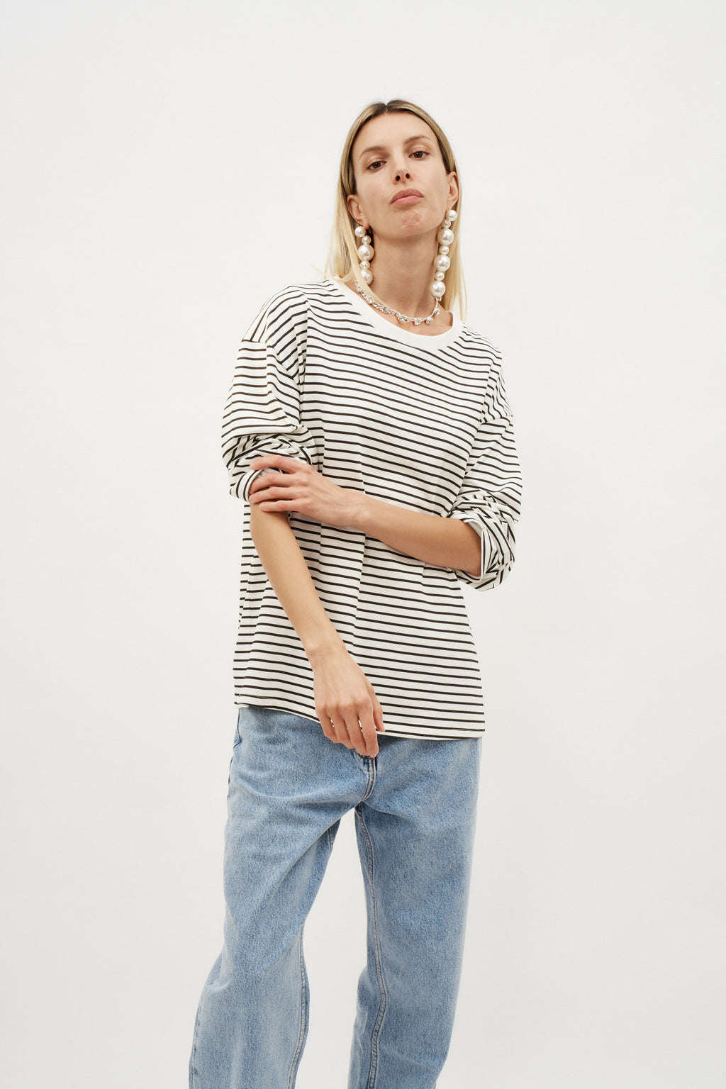 Le Marin Striped Off White Blue T-Shirt - Désordre Boutique