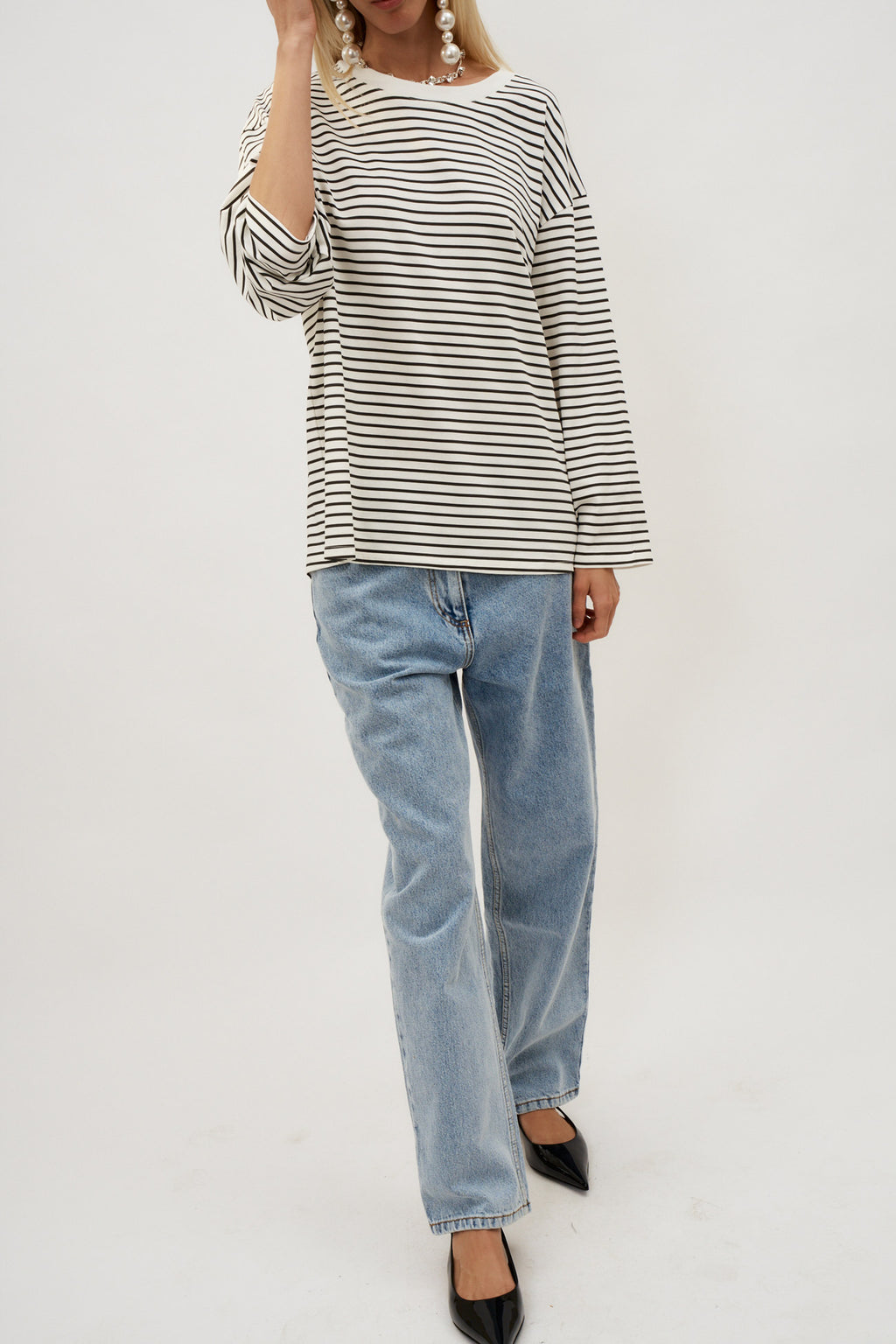 Le Marin Striped Off White Blue T-Shirt - Désordre Boutique