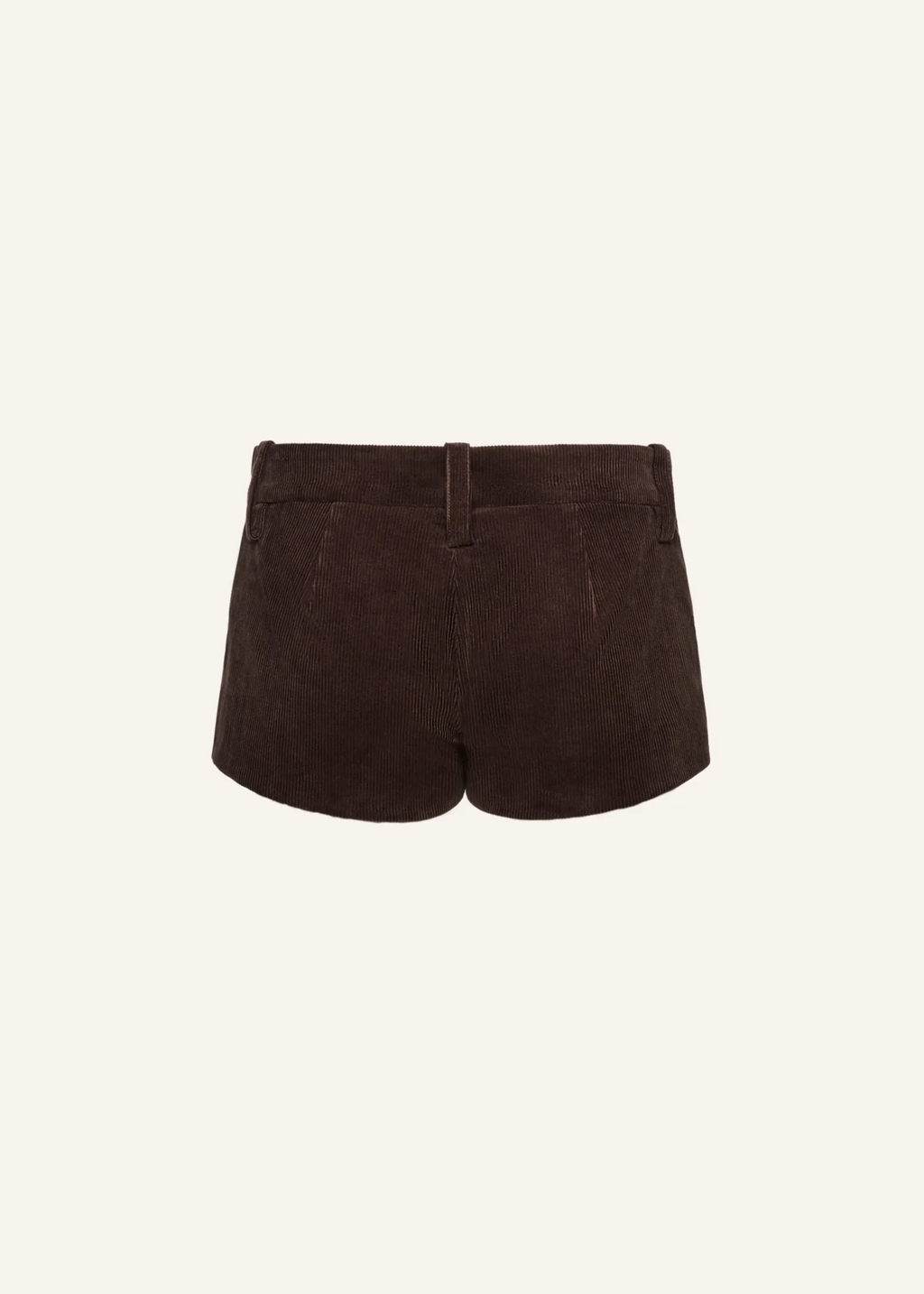 Leather Trim Corduroy Brown Shorts - Désordre Boutique