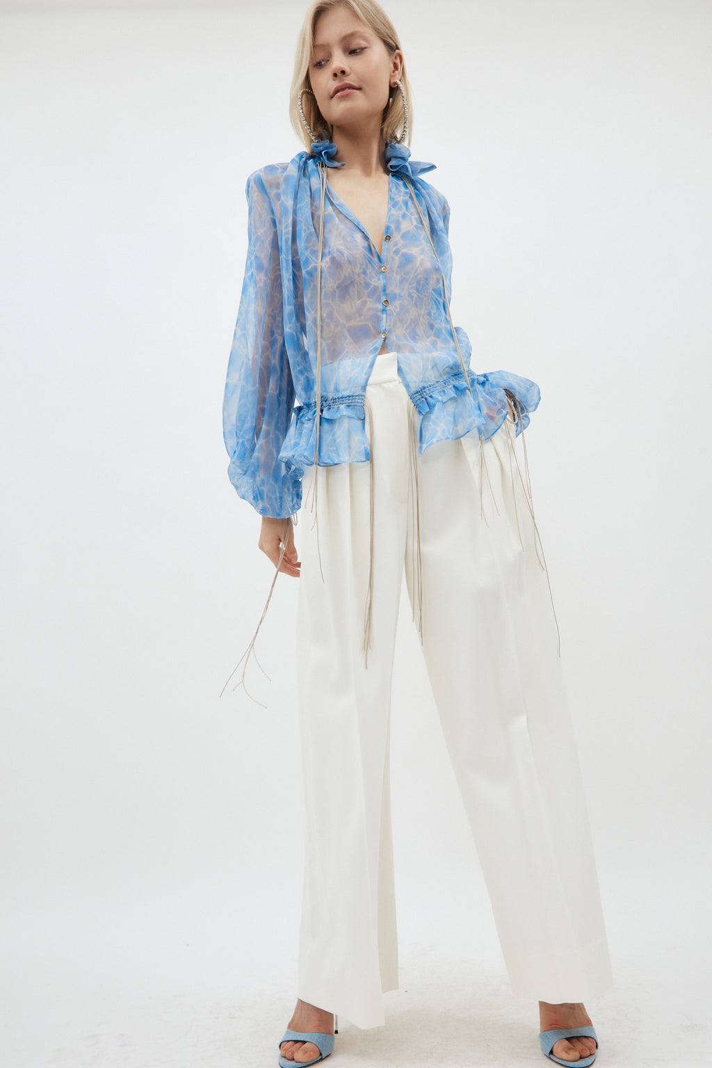 Lena Water Blue Blouse - Désordre Boutique