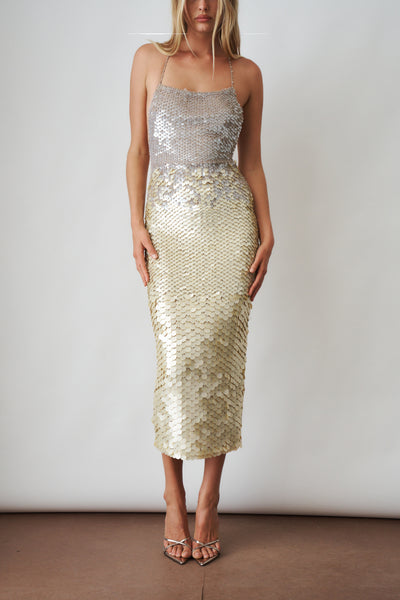 Lea Dress Silver Multi Sequin