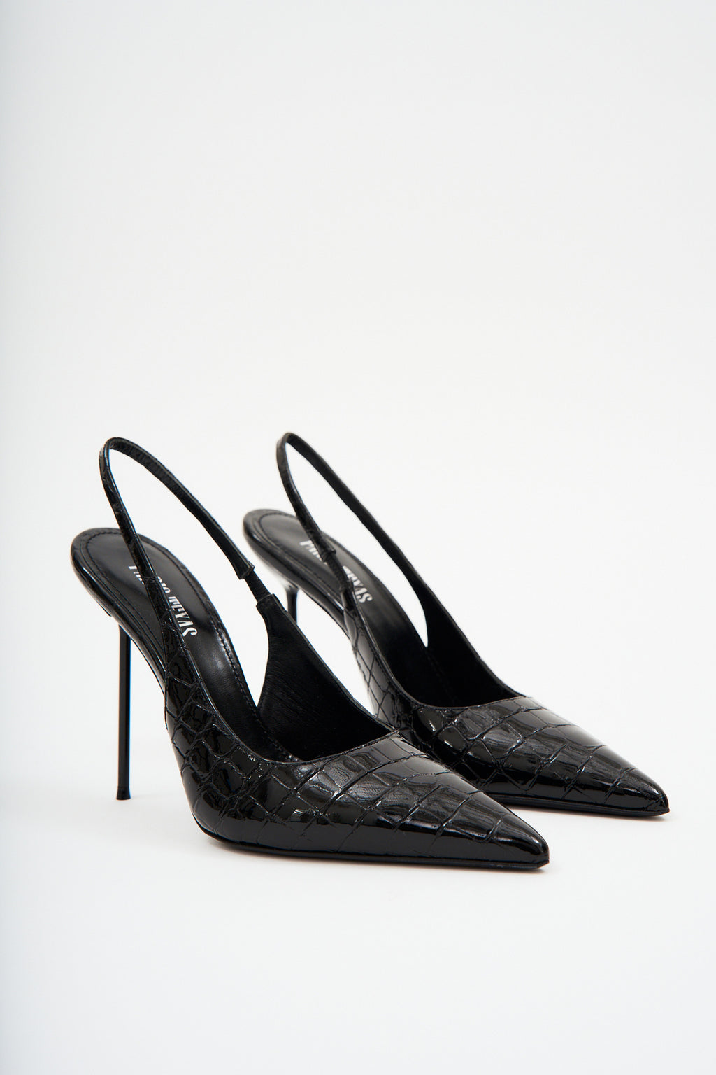 Lidia Croco Black Slingback - Désordre Boutique