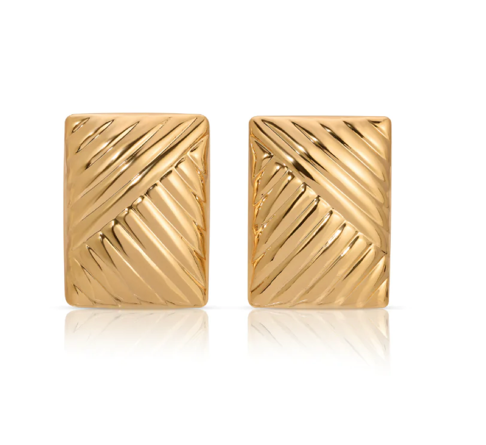 Lined Gold Earrings - Désordre Boutique