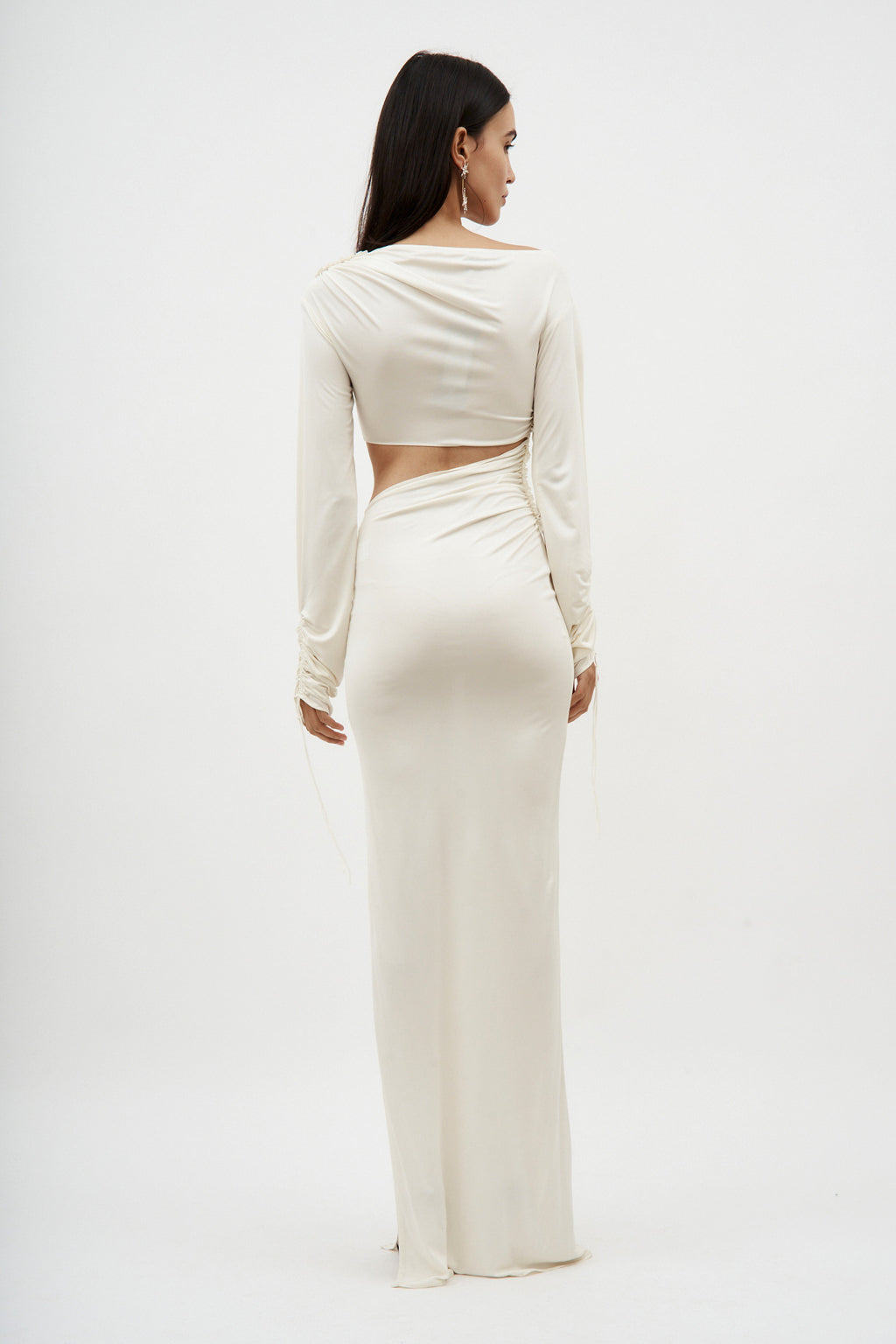 Long Sleeve Cut Out White Dress - Désordre Boutique