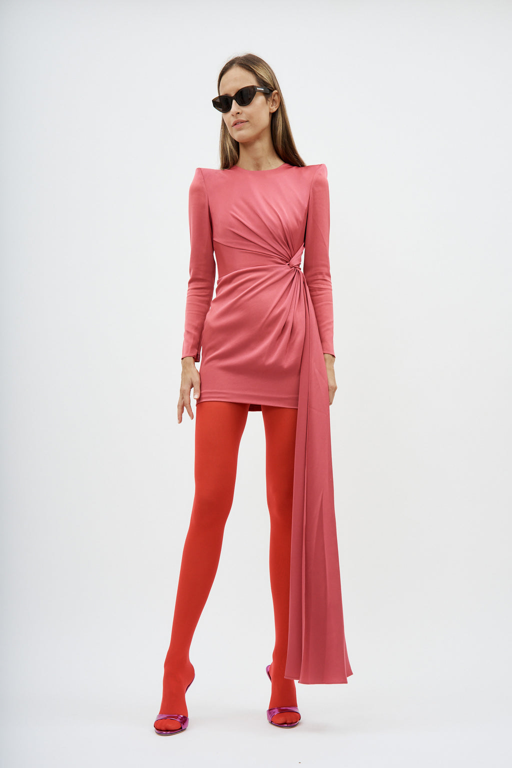 Long Sleeve Twist Mini Garnet Rose Dress - Désordre Boutique