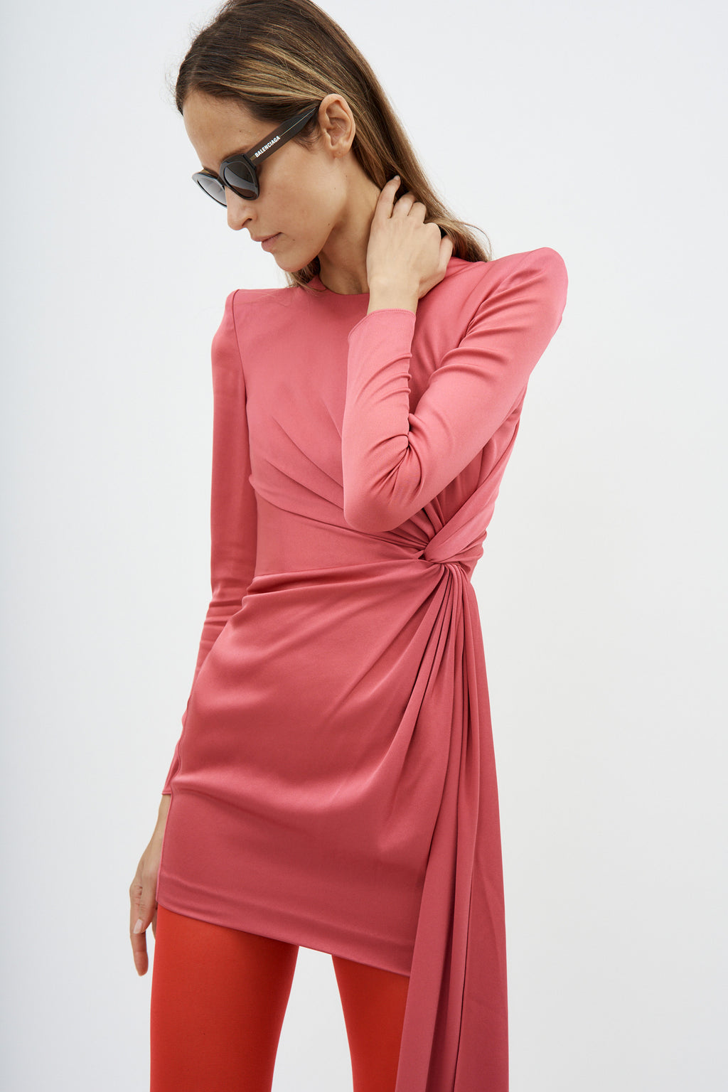 Long Sleeve Twist Mini Garnet Rose Dress - Désordre Boutique