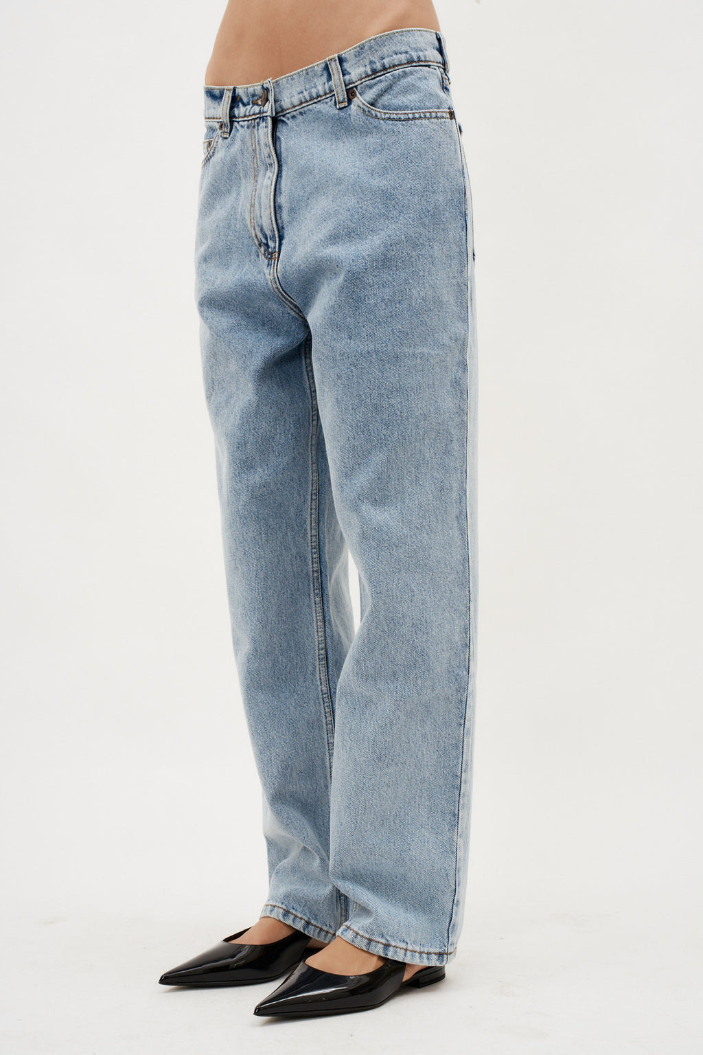 Loose Leg Denim Faded Blue Pants - Désordre Boutique