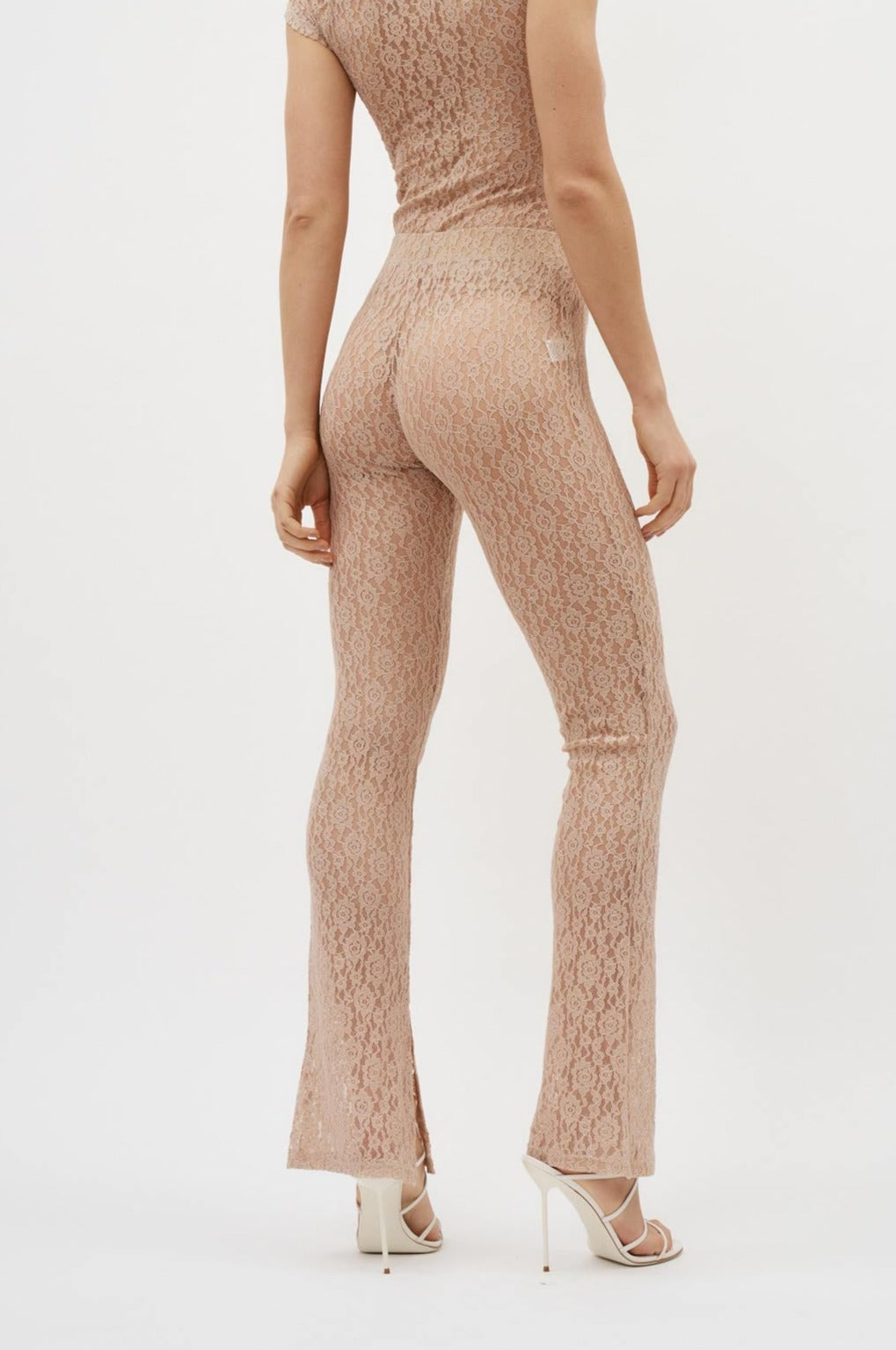 Low Rise Beige Lace Legging - Désordre Boutique