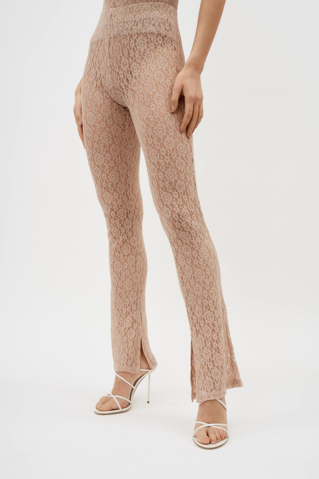 Low Rise Beige Lace Legging - Désordre Boutique