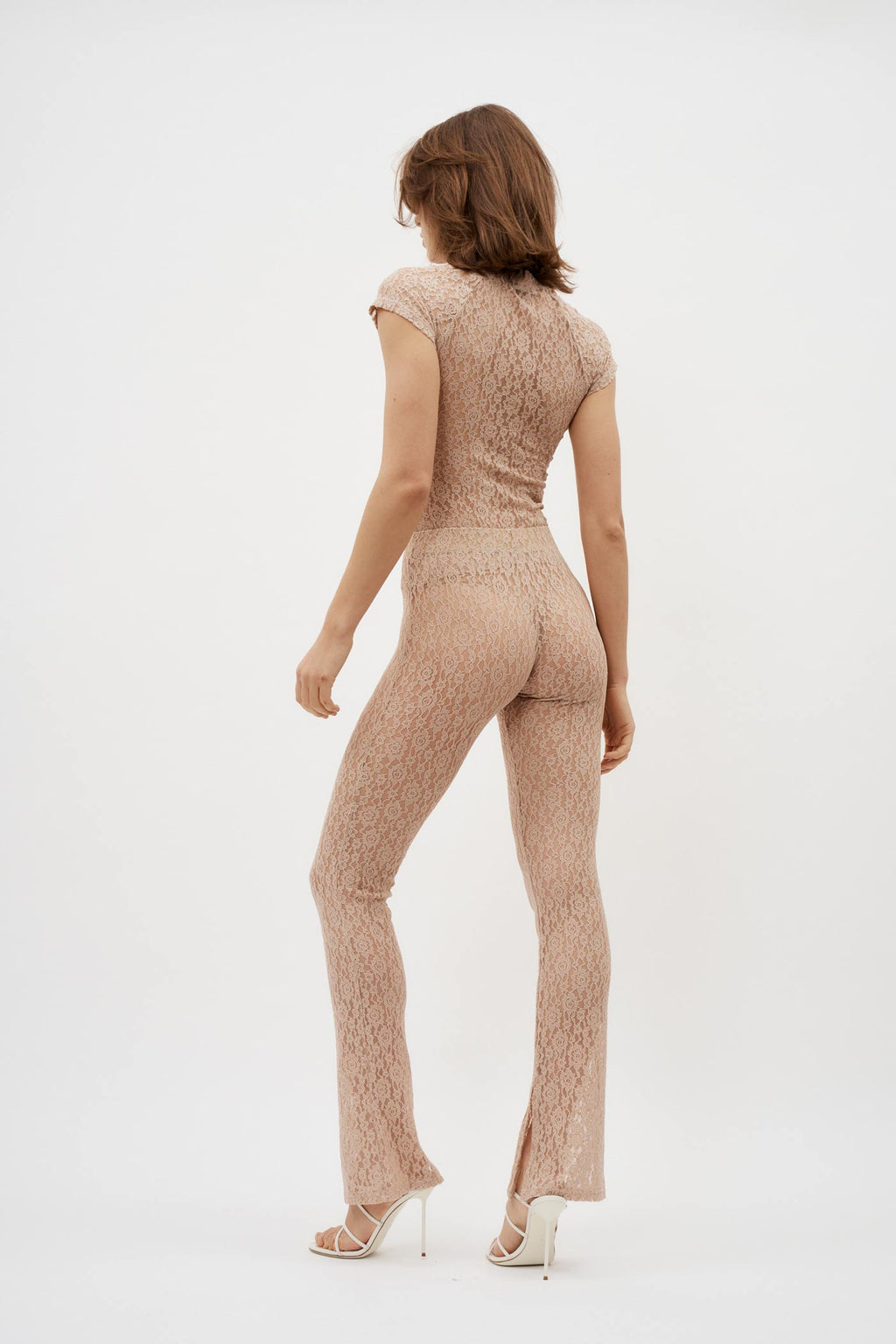 Low Rise Beige Lace Legging - Désordre Boutique