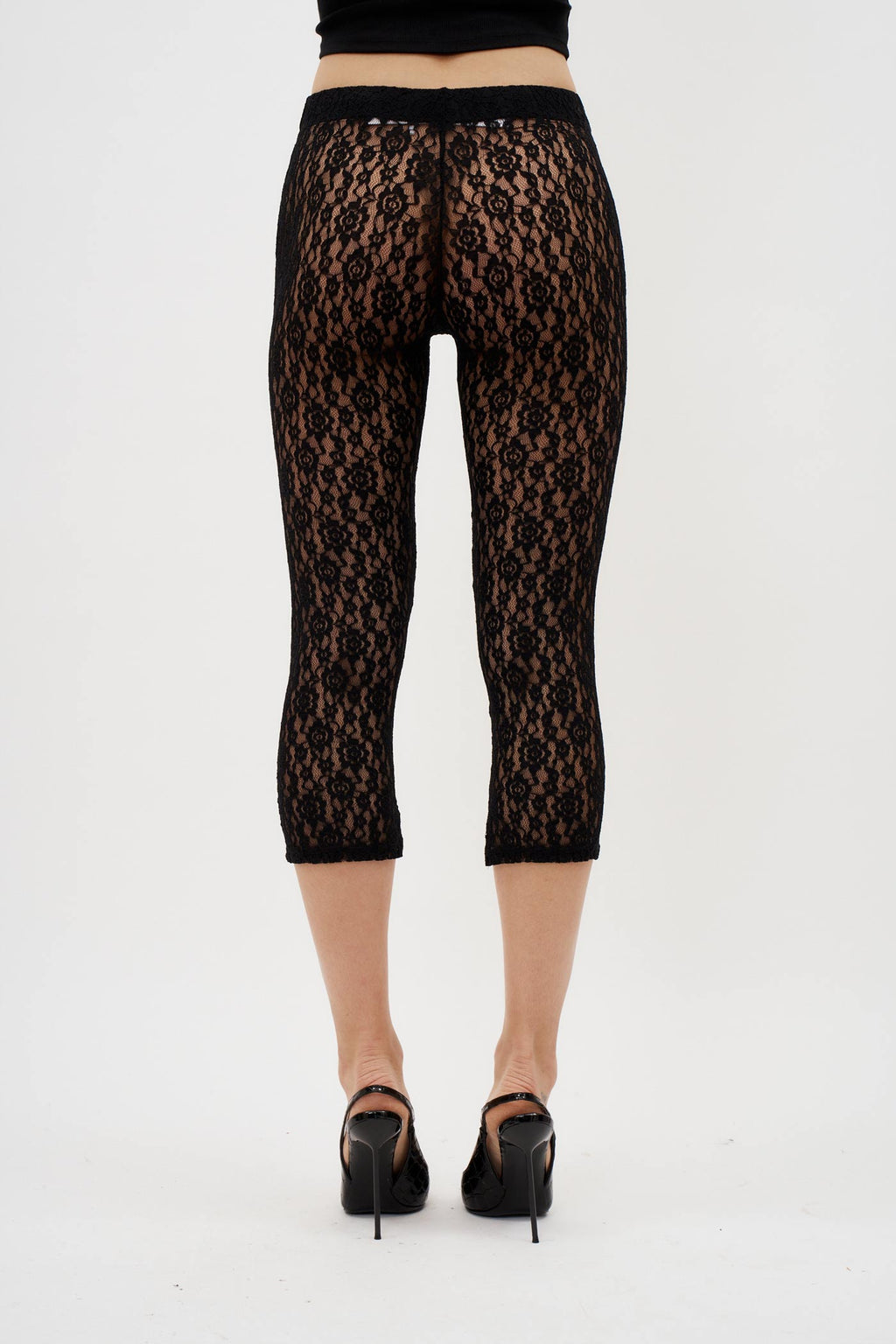 Low Rise Black Lace Capri - Désordre Boutique