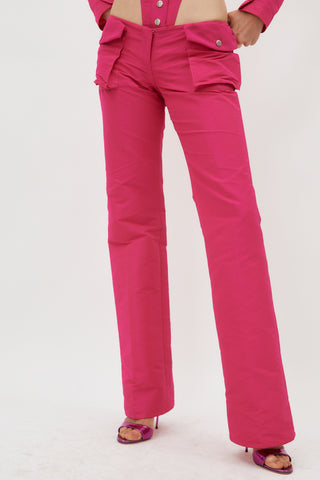 Low Rise Fuchsia Utility Skinny Trouser - Désordre Boutique