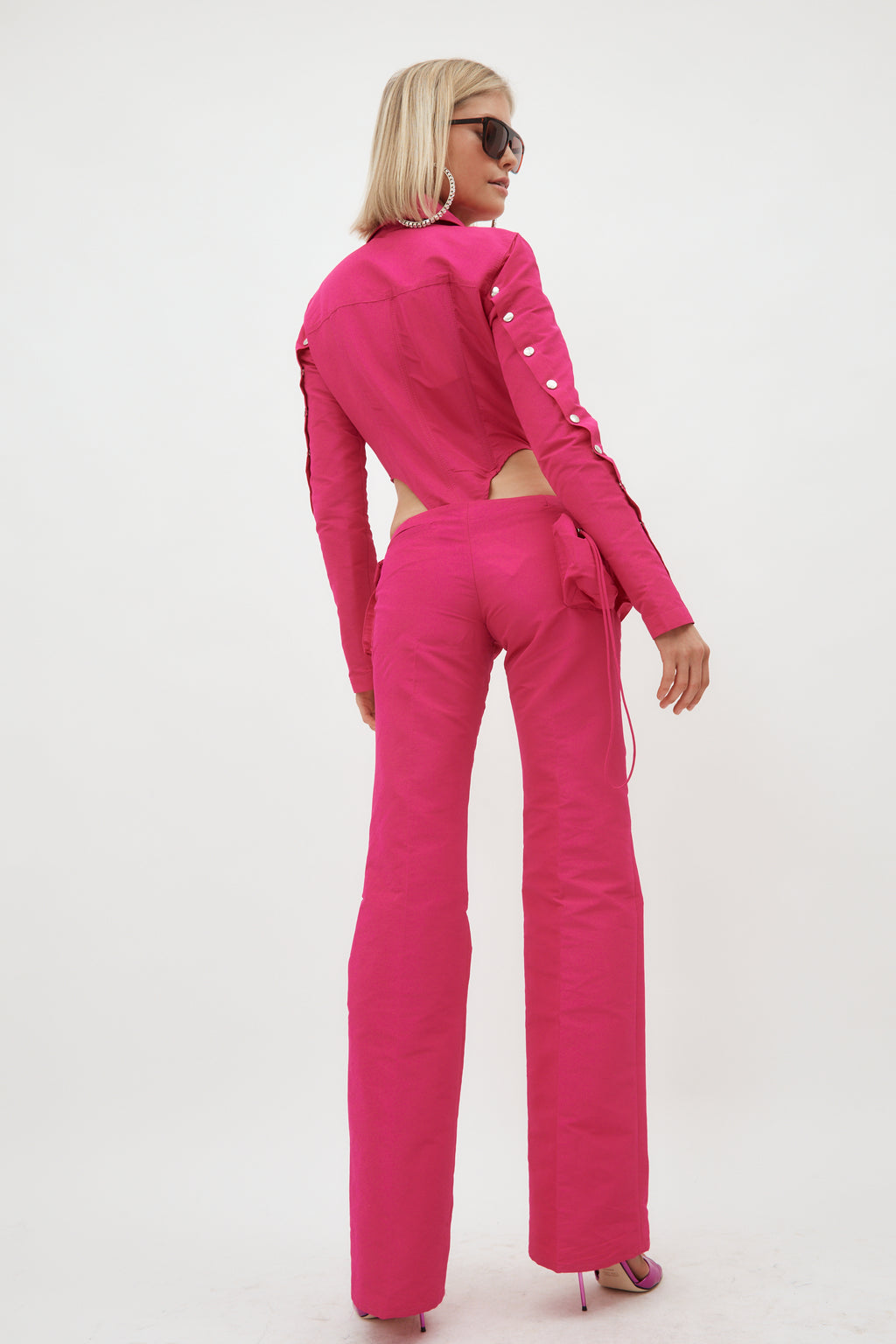 Low Rise Fuchsia Utility Skinny Trouser - Désordre Boutique