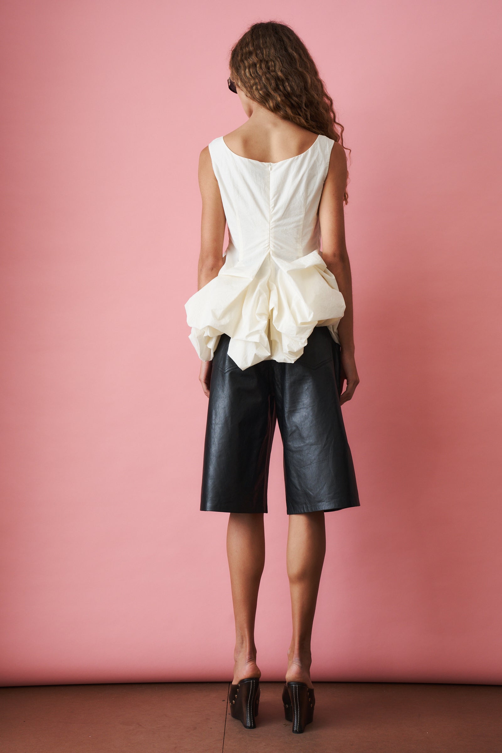 Peplum Tank Blouse Cream - DÉSORDRE