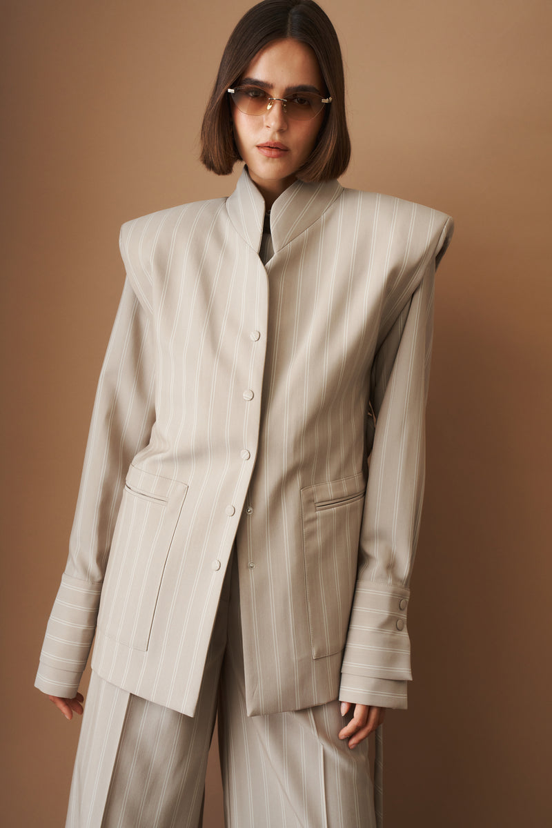 Striped Viscose Wool Vest