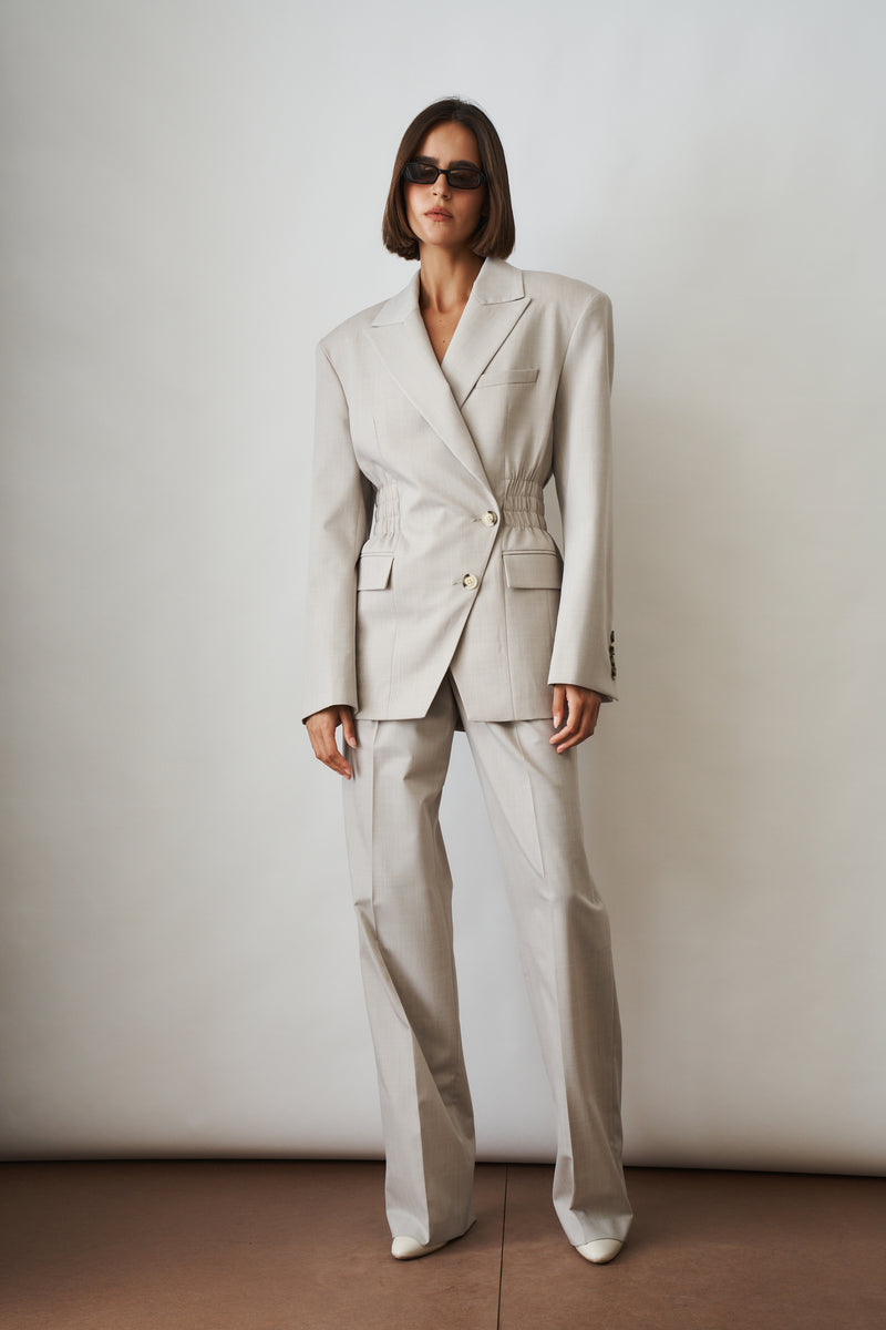 Taupe Viscose Wool Jacket - DÉSORDRE