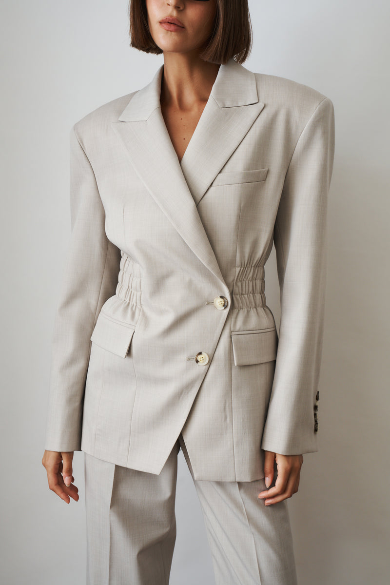 Taupe Viscose Wool Jacket - DÉSORDRE