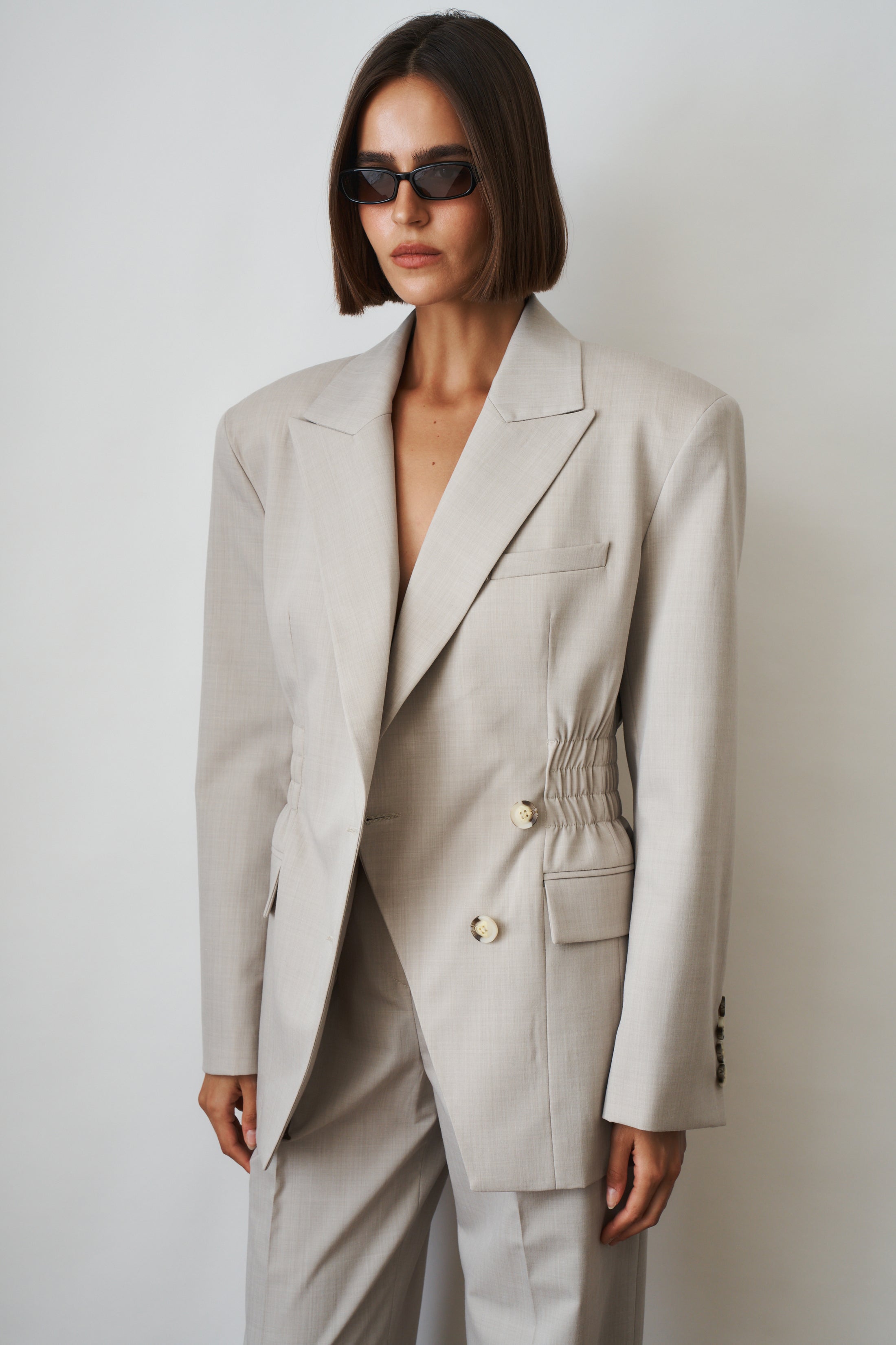 Taupe Viscose Wool Jacket - DÉSORDRE