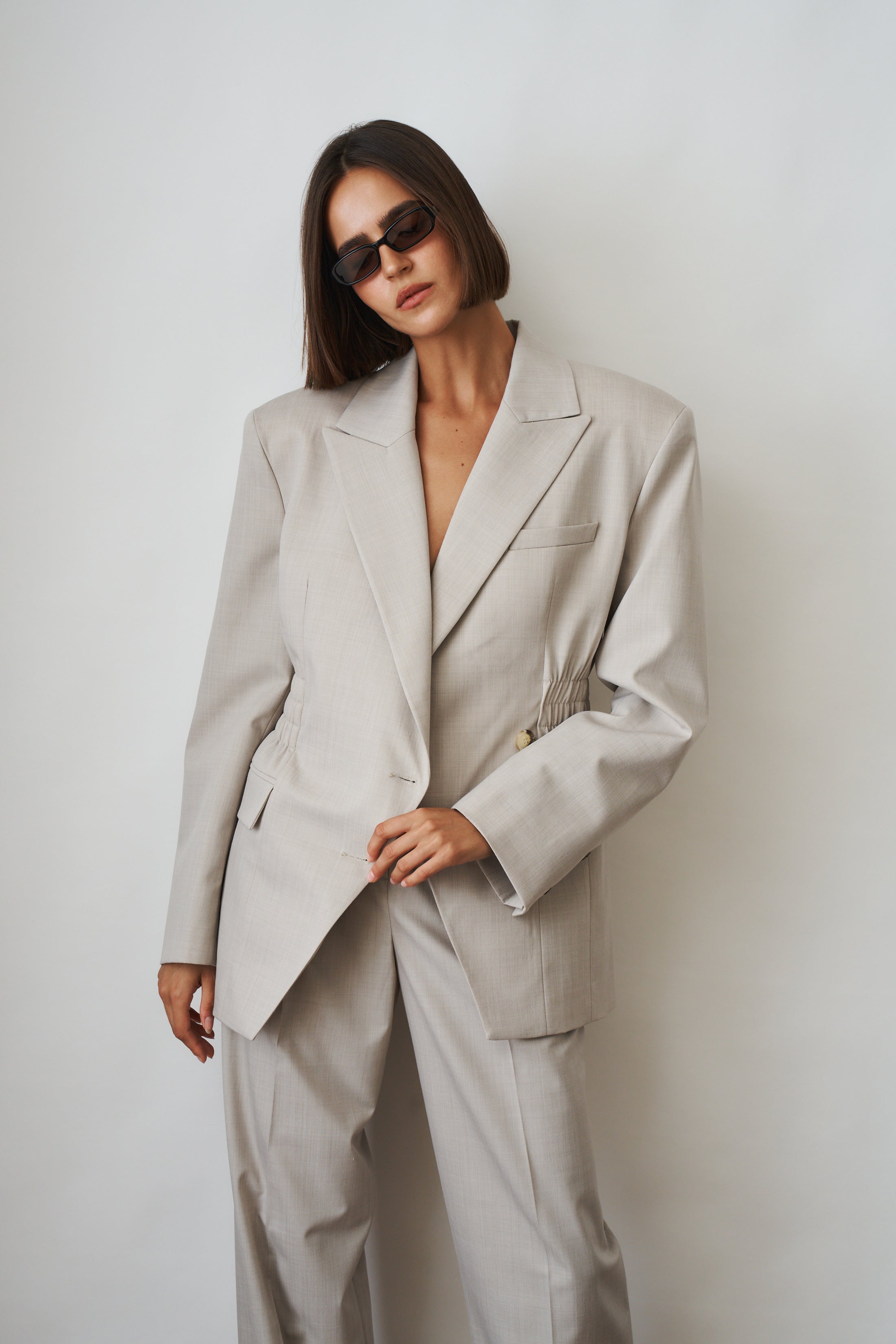 Taupe Viscose Wool Jacket - DÉSORDRE