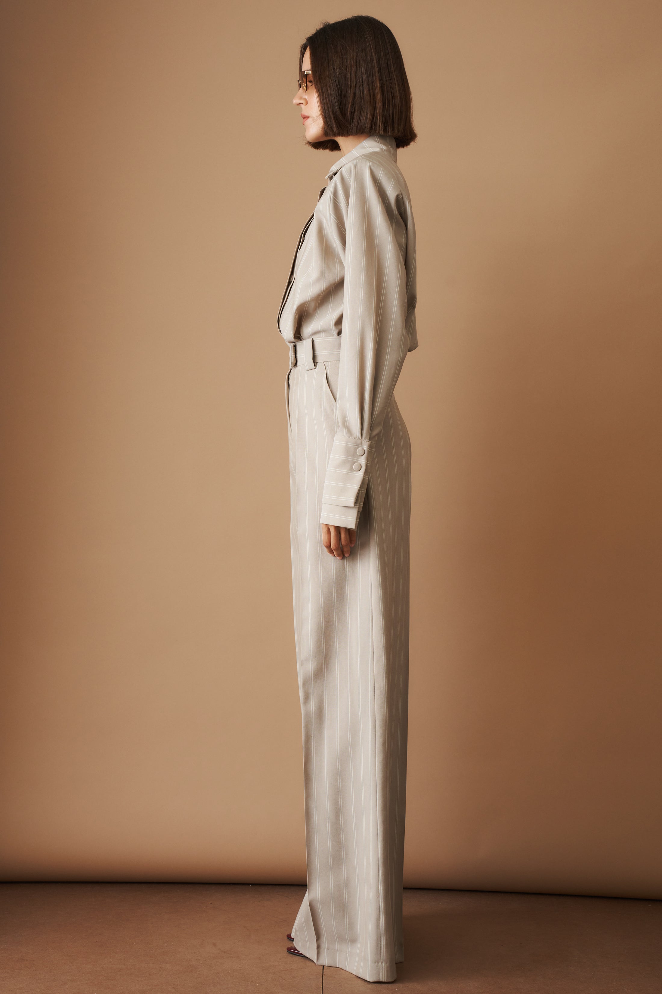 Striped Viscose Wool Pants