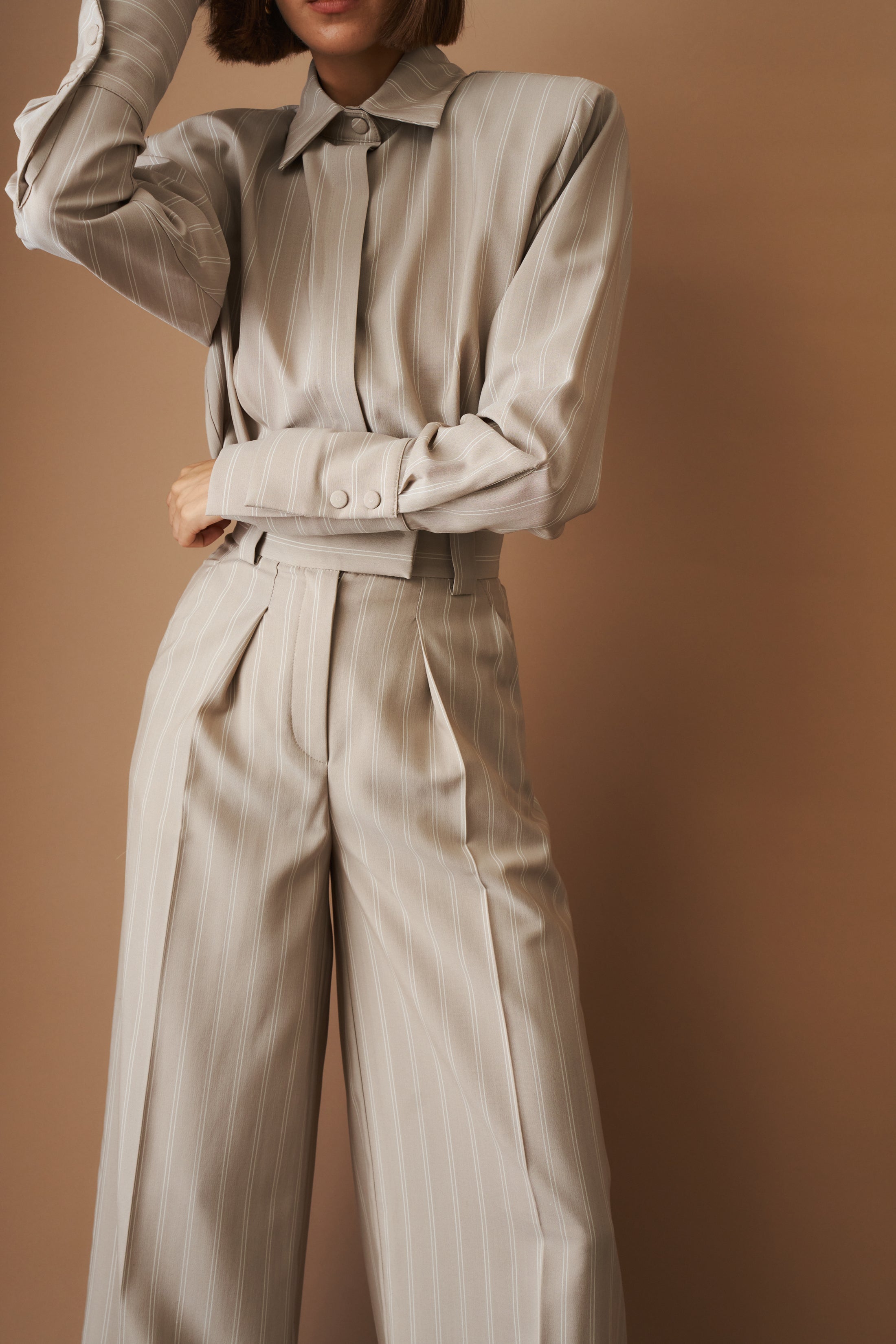 Striped Viscose Wool Pants