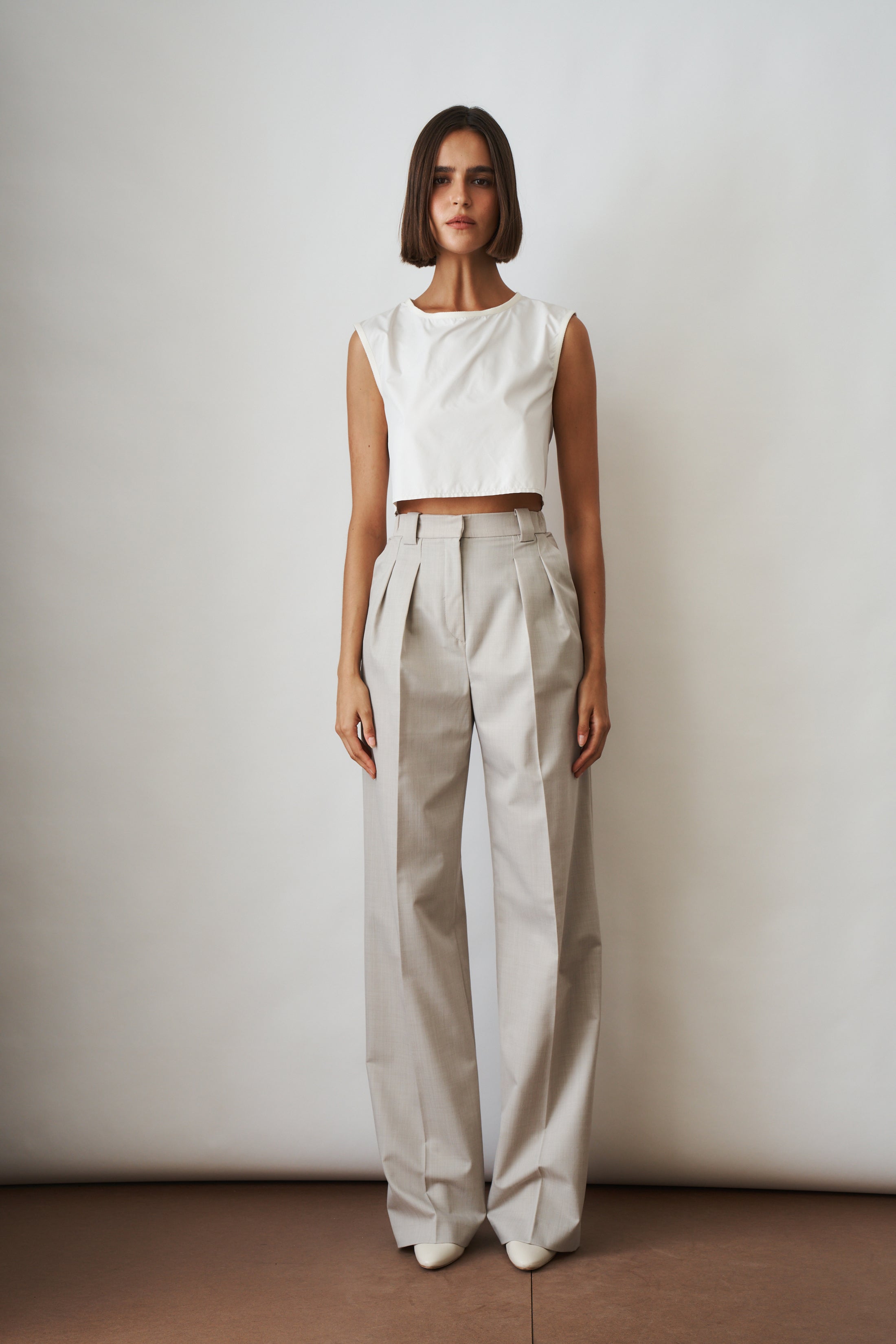 Taupe Viscose Wool Pants - DÉSORDRE