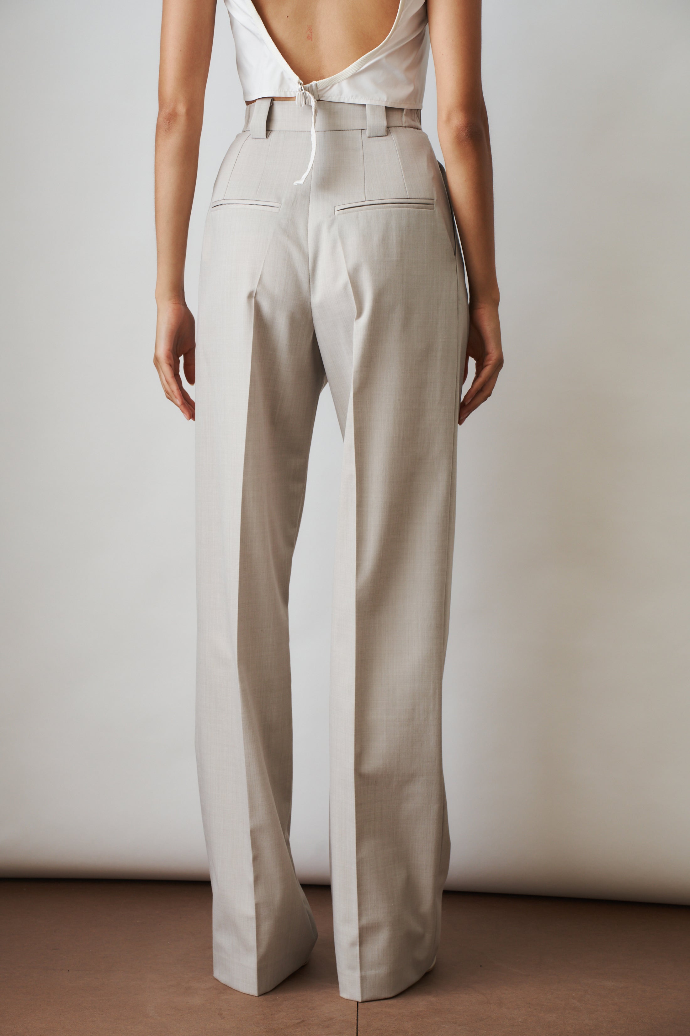 Taupe Viscose Wool Pants - DÉSORDRE