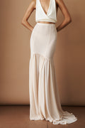 Ruffled Maxi Skirt Nude - DÉSORDRE